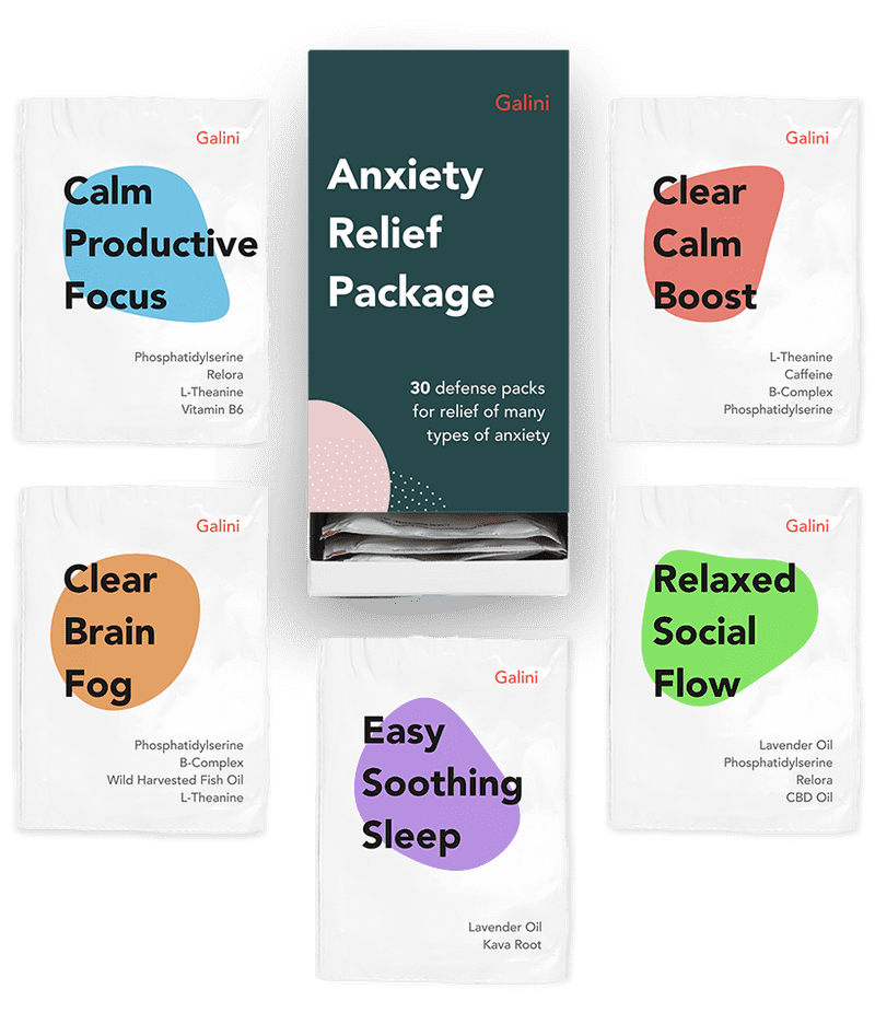 The Galini Anxiety Relief Package with 5 Stress Relief Supplements